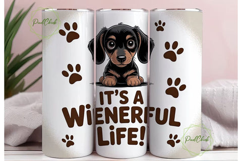 Wienerful Life 20oz Tumbler Wrap Sublimation PixelChick 