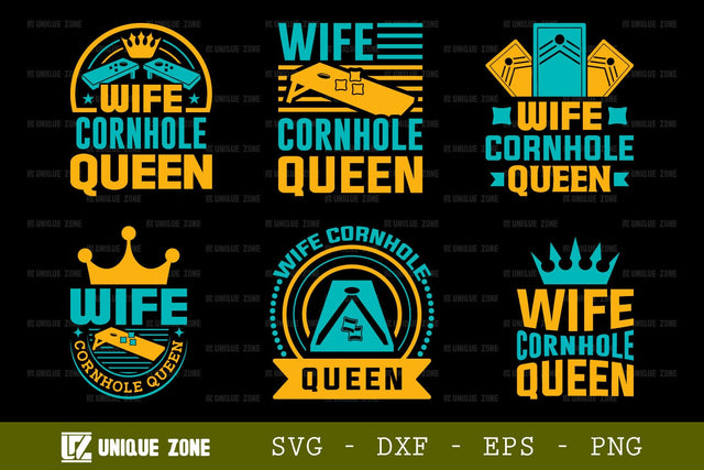 Wife Cornhole Queen SVG Cornhole Game Tshirt Bundle Cornhole Quote Design, TG 0011 SVG Unique Zone 