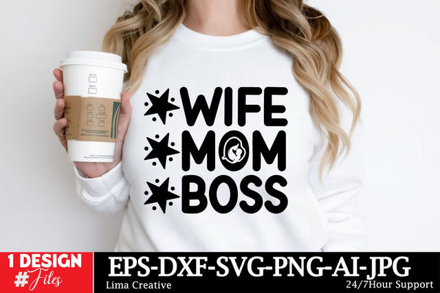 Wife Mom Boss SVG Cut File SVG Insomnia Std 