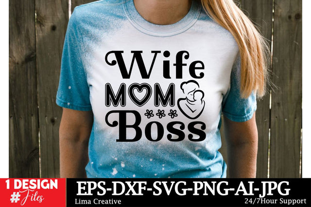 Wife Mom Boss SVG Cut File SVG Insomnia Std 