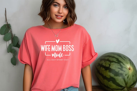 Wife Mom Boss Svg Png Files, Mom Svg, Mom Life Svg, Mom Mode Svg, Mothers Day Svg, Mom Svg Shirt, Girl Mom Svg, Boy Mom Svg SVG DesignDestine 