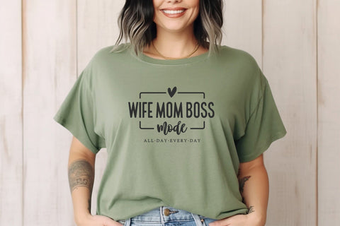 Wife Mom Boss Svg Png Files, Mom Svg, Mom Life Svg, Mom Mode Svg, Mothers Day Svg, Mom Svg Shirt, Girl Mom Svg, Boy Mom Svg SVG DesignDestine 