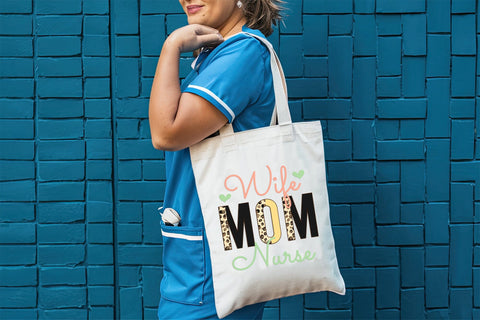 Wife Mom Nurse PNG Sublimation Design Sublimation CraftLabSVG 