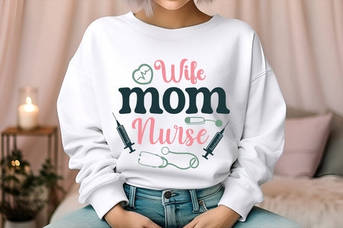 Wife mom nurse SVG Angelina750 