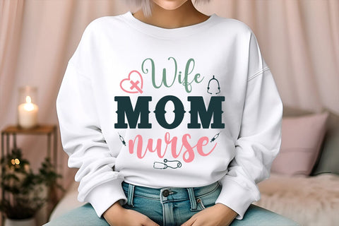 Wife mom nurse SVG Angelina750 