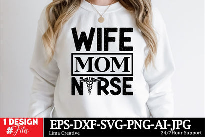 Wife Mom Nurse SVG Cut File, Nurse Sublimation, Nurse T-shirt Design ,Nurse SVG Clip Art , Nurse Sublimation quotes , Nurse Retro T-shirt Design SVG Insomnia Std 