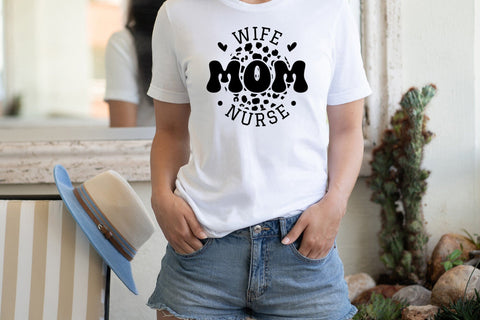 Wife Mom Nurse SVG Design SVG CraftLabSVG 