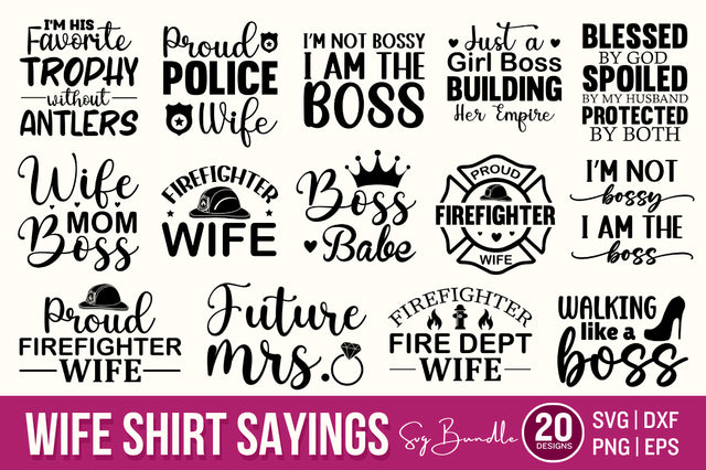 Wife shirt sayings svg bundle SVG Designangry 