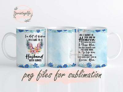 Wife To A Husband With Wings Mug Wrap Design, Instant Digital Design Download Mug Wrap Design, Mug Design PNG Sublimation PrintingLife 