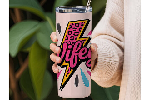 Wifey Lightning Bolt 20oz Tumbler Wrap Sublimation DesignSVG 