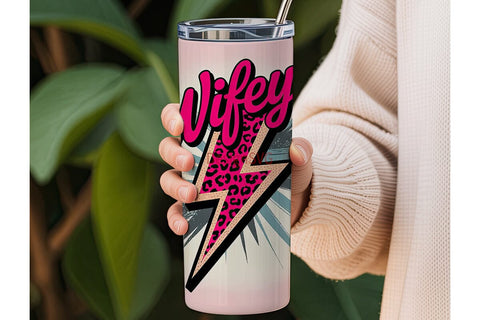 Wifey Lightning Bolt 20oz Tumbler Wrap Sublimation DesignSVG 