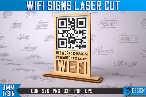Wifi Signs Laser Cut | Laser Cut SVG Design | CNC Files SVG Fly Design 