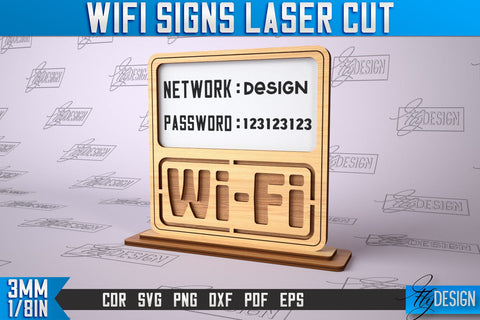 Wifi Signs Laser Cut | Laser Cut SVG Design | CNC Files SVG Fly Design 