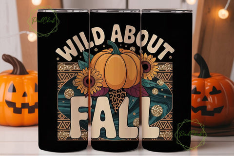 Wild About Fall 20oz Tumbler Design Sublimation PixelChick 