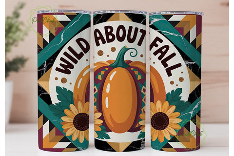 Wild About Fall 20oz Tumbler Design Sublimation PixelChick 