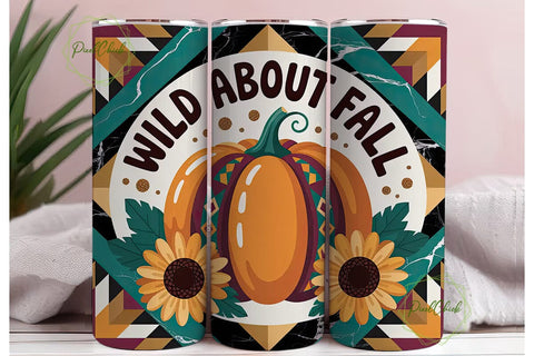 Wild About Fall 20oz Tumbler Design Sublimation PixelChick 