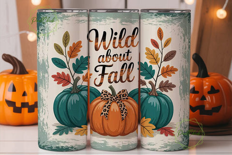 Wild About Fall 20oz Tumbler Wrap Sublimation PixelChick 