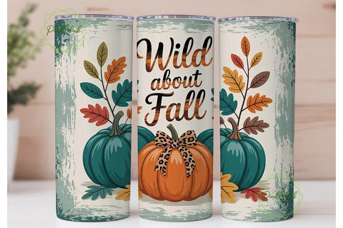 Wild About Fall 20oz Tumbler Wrap Sublimation PixelChick 