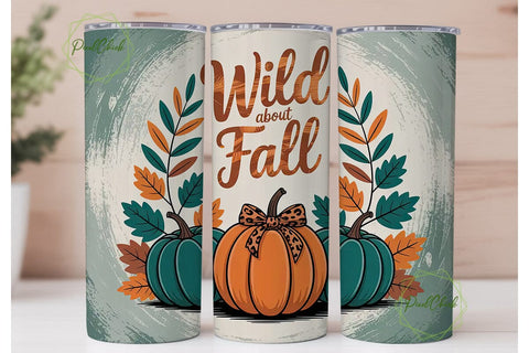 Wild About Fall 20oz Tumbler Wrap Sublimation PixelChick 