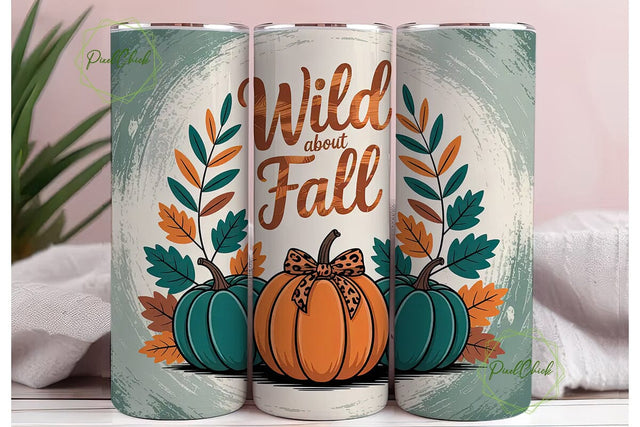 Wild About Fall 20oz Tumbler Wrap Sublimation PixelChick 
