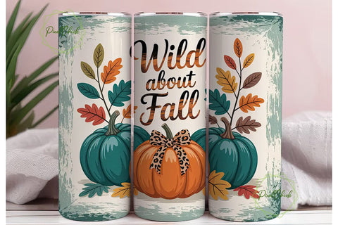 Wild About Fall 20oz Tumbler Wrap Sublimation PixelChick 