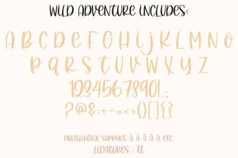 Wild Adventure, Cute Handwritten Font for Cricut, Cursive Script Handwriting Font Designing Digitals 