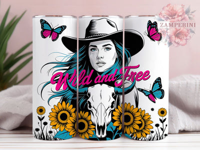 Wild And Free 20oz Tumbler, Wild and Free Quote, Western Cowgirl Wrap, Rustic Cowgirl Sublimation, 20oz Tumbler Wrap, Sublimation Design PNG, Country Western Gift Sublimation Li Zamperini 