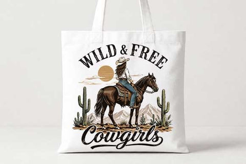 Wild and Free Cowgirl PNG | Western Horse Riding Digital Download SVG BillahCrafts 
