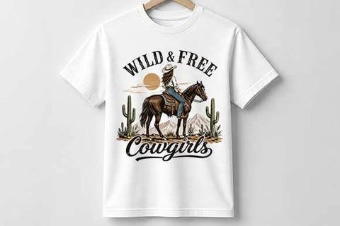Wild and Free Cowgirl PNG | Western Horse Riding Digital Download SVG BillahCrafts 