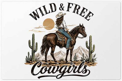 Wild and Free Cowgirl PNG | Western Horse Riding Digital Download SVG BillahCrafts 