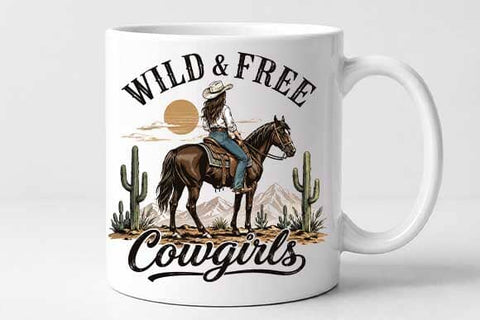 Wild and Free Cowgirl PNG | Western Horse Riding Digital Download SVG BillahCrafts 