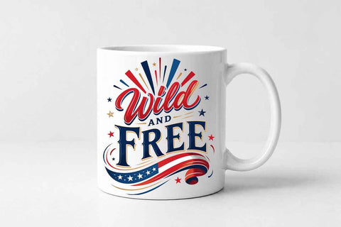 Wild and Free PNG | Patriotic Quote Sublimation Design SVG BillahCrafts 