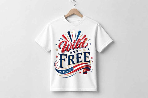 Wild and Free PNG | Patriotic Quote Sublimation Design SVG BillahCrafts 