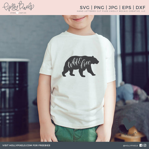 Wild and Free SVG | Baby Screen Print SVG SVG Ikonart Design Shop 