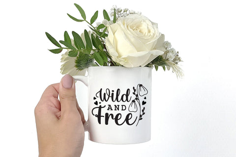 Wild and Free, Wildflower Quote SVG SVG CraftLabSVG 