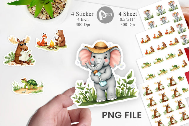 Wild Animal Adventure Sticker Sublimation artnoy 