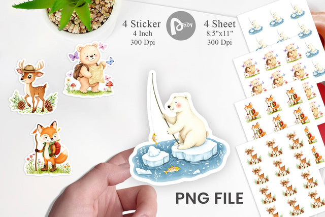 Wild Animal Adventure Sticker Sublimation artnoy 