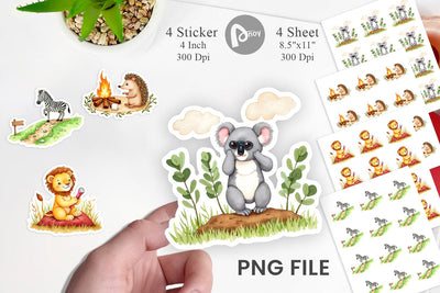 Wild Animal Adventure Sticker Sublimation artnoy 