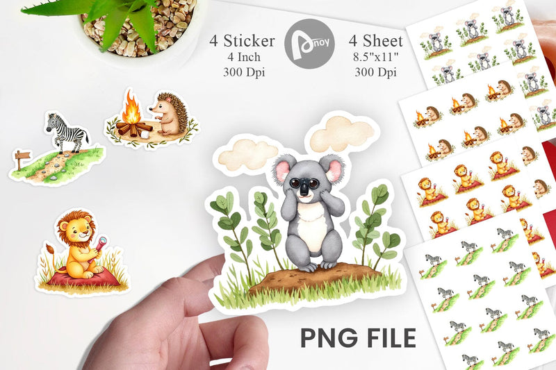 Wild Animal Adventure Sticker Sublimation artnoy 