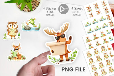 Wild Animal Adventure Sticker Sublimation artnoy 