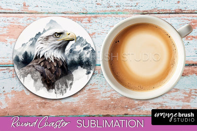 Wild Animals Coaster Sublimation - Mountain Round Coaster Sublimation OrangeBrushStudio 