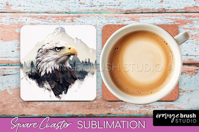 Wild Animals Coaster Sublimation - Mountain Square Coaster Sublimation OrangeBrushStudio 