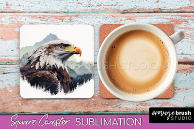 Wild Animals Coaster Sublimation - Mountain Square Coaster Sublimation OrangeBrushStudio 