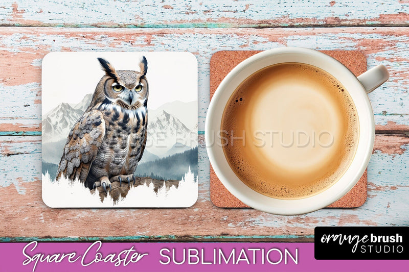 Wild Animals Coaster Sublimation - Mountain Square Coaster Sublimation OrangeBrushStudio 