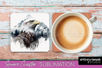 Wild Animals Coaster Sublimation - Mountain Square Coaster Sublimation OrangeBrushStudio 