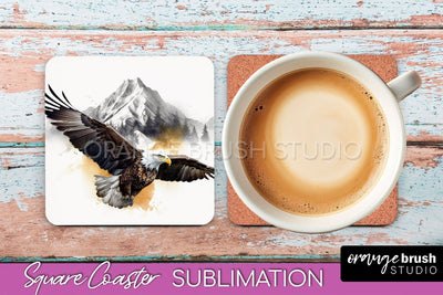 Wild Animals Coaster Sublimation - Mountain Square Coaster Sublimation OrangeBrushStudio 