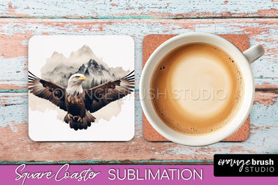 Wild Animals Coaster Sublimation - Mountain Square Coaster Sublimation OrangeBrushStudio 