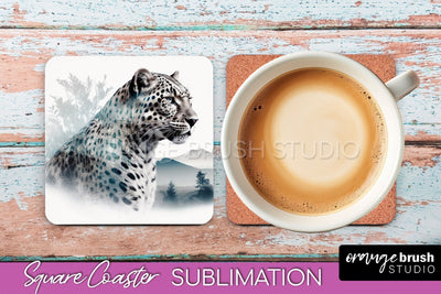 Wild Animals Coaster Sublimation - Mountain Square Coaster Sublimation OrangeBrushStudio 