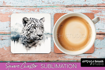 Wild Animals Coaster Sublimation - Mountain Square Coaster Sublimation OrangeBrushStudio 