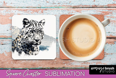 Wild Animals Coaster Sublimation - Mountain Square Coaster Sublimation OrangeBrushStudio 